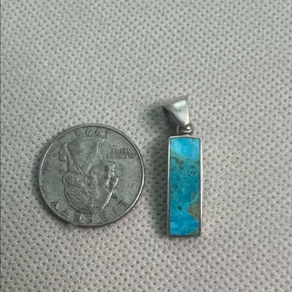 Sterling Silver and Turquoise Pendant - Picture 3 of 3